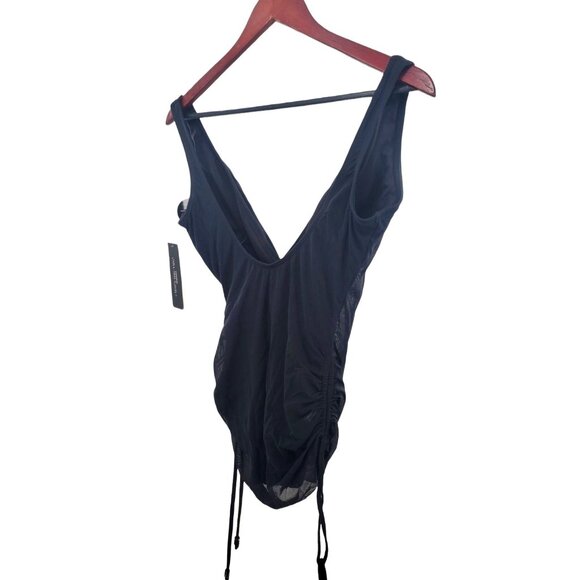 Carmen Marc Valvo One-piece Side-Tie Swimwear Tummy Control Mesh Swim Dress 6 - Picture 8 of 12